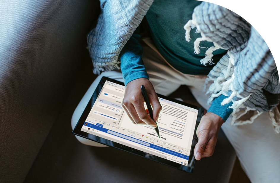 Person using a tablet